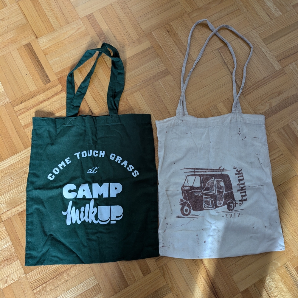 Green and Cream Tote Bag Set
